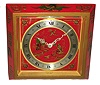 Chelsea Clock Co., Boston, Mass., for Tiffany ÒChinese LacquerÓ red painted, 8 days, time only, easel-style desk clock, No. 606066, c1957