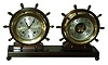 Chelsea Clock Co., Boston, ÒClaremontÓ brass and bronze, 8 days, shipÕs bells clock and barometer set, 3 3/4Ò dials, No. 850405, c1983