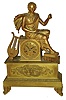 French cast brass figural, 8 days, time and strike, mantel clock, c1850