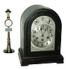 Clocks- 2 (Two), one incomplete: Seth Thomas Clock Co., Thomaston, Conn., ÓChime Clock No. 71Ò mahogany round top, 8 days, time and Westminster chime mantel clock, 113A movement, c1921, PLUS Swiss ÓRue de la PaixÒ streetlamp stand, no Jaeger LeCoultre movement.