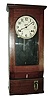 Simplex Time Recorder Co., Gardner, Mass., Model TC-10-R3 mahogany hanging time clock, c1935