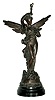 Ansonia Clock Co., New York, NY, ÓGloriaÒ statue ONLY for ÓLong BallÒ swinging clock arm, bronzed winged figure on painted metal base, c1901