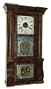 Seth Thomas Clock Co., Plymouth Hollow, Conn., ÒRose ColumnÓ and cornice shelf clock, 8 days, time and strike, weight driven movement, mahogany veneer case, c1860.