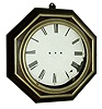 Atkins Clock Co., Bristol, Conn., ÓThirty Day OctagonÒ, wall clock, 30 days, time only, spring driven, fusee movement, rosewood case with gilt bezel and banding, c1860.
