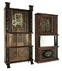 Clocks- 4 (Four): (1) Unknown (probabably an early Birge firm) 8 days, time and strike, rivited strap, rolling pinion weight-driven brass movement triple decker shelf clock with carved columns and paw feet, c1830. (2) C. & L.C. Ives, Bristol, Conn., 8 days, time and strike, rivited strap, rolling pinion, weight-driven brass movement triple decker shelf clock, c135.(3) Unknown, four column OG style New York style empty clock case, c145. (4) Birge & Fuller, Bristol, Conn., 8 days, time and strike, later strap brass, rolling pinion, weight-driven brass movement column & cornice shelf clock, c148.