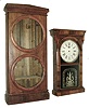 Clocks- 5 (Five): (1) Ansonia Brass & Copper Co., Ansonia, Conn. 8 days, time and strike, weight brass calendar movement shelf clock, c1870; (2) Seth Thomas, Thomaston, Conn., ÒOffice Calendar No. 2Ó empty case double dial calendar clock, c1870; (3) New Haven Clock, New Haven, Conn., 8 days, time and strike, small column & cornice shelf clock, c1860. (4) Brewster & Ingrahams, Bristol, Conn., 8 days, time and strike, small column & cornice shelf clock, c152. (5) Ansonia Clock Co., Ansonia, Conn., 8 days, time and strike, mahogany veneered case small OG shelf clock, c1875