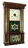 Clocks- 5 (Five) American shelf clocks: (1) Chauncey Jerome, New Haven, Conn., 30 hours, time and strike, weight brass movement column and cornice shelf clock, c1850; (2) E. N. Welch, Forestville, Conn., 8 days, time and strike, spring brass movement round gothic or beehive clock, c1860; (3) Seth Thomas Clock Co., Thomaston, Conn., ÓCambridgeÒ, 8 days, time and strike, brass spring movement pillar & scroll shelf clock, c1928; (4) Hiram Welton, Terrysville, Plymouth, Conn., scarce 30 hours, alarm timepiece in diminutive half column & splat shelf case, c1840; (5) George V. House, 107 Fulton St., New York, N.Y., ÓNY Style 4 ColumnÒ, shelf clock, 30 hours, time and strike, weight driven movement, rosewood veneer case, c1845
