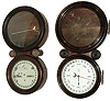 Clocks- 2 (Two): (1) Waterbury Clock Co., Waterbury, Conn., ÓCalendar No. 34Ò, 8 days, double dial calendar wall clock case, c1883. (2) E. Ingraham & Co., Bristol, Conn., ÓIonic CalendarÒ, 8 days, double dial calendar wall clock case, c1885.