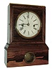William S Johnson, New York, NY, 8 days, time and strike, fusee spring powered brass movement in rosewood veneered case with ripple molding, c1850