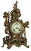 Ansonia Clock Co., New York, NY, ÒCriterionÓ golden spelter, with green marble inserts, mantel clock, c1904