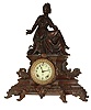Ansonia Clock Co., New York, NY, ÓUndine (base) and Flora (statue)Ò mantel clock with an, 8 days, time and strike, movement in a cast metal case, c1904.