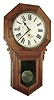 Ansonia Clock Co., New York, NY, ÒREGULATOR BÓ, octagon long drop school clock timepiece in an oak case, c1910