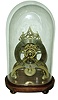 English, L. Pedrone, 27 Lord Str., Liverpool [signed on dial], small scroll frame single fusee ÒskeletonÓ clock, with a nicely engraved chapter ring of Roman Numerals, and with graduated size baluster pillars, and the train with well made 5-spoke wheels, c1840