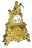 France, dore bronze figural clock, NAVY, showing a seaman going ashore with flag and axe, a giant bronze anchor at his feet, the clocked itself flanked by large striated waves of ocean, c1840