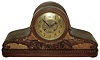 Lenzkirch, Germany, carved walnut, 8 days, time and strike, tambour mantel clock, Ò1 Million 923823Ó, 1917