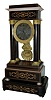 French, Barbot, Paris, 8 days, time and strike, spring brass movement 4-column Empire portico mantel clock, c1895