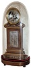 France, small mantel or table clock, rosewood veneered case with contrasting inlays and moldings, the front with thermometer mounted to an engraved silvered scale, gilt bezel with Roman numeral silvered dial, small seconds display at 12:00, blued steel Breguet style hands, 8 days, time and count wheel strike pendule a Paris movement signed ÒRobert a ParisÓ, dead beat escapement, rosewood veneered base on turned feet, with glass dome, c1840