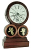 Clocks- 3 (Three) Connecticut shelf clocks: (1) E. Ingraham & Co., Bristol, Conn., ÒTuscanÓ model often called the Spectacle, 8 days, time and strike, rosewood veneered shelf clock case (only), c1860; (2) S. C. Spring, Bristol, Conn., ÒColumnÓ, 8 days, time and strike, riveted strap brass, rolling pinion, weight driven movement in column & cornice case, c1865; (3) Henry Terry & Co., Plymouth, Conn., 30 hours, time, strike and alarm, weight wood movement column and cornice top shelf clock, c1833