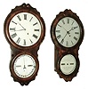 Clocks- 2 (Two): (1) Seth Thomas Clock Co,. Thomaston, Conn.ÓOffice Calendar No. 4Ò, 8 days, timepiece movement and perpetual calendar mechanism in a rosewood veneered wall hang case, c1870. (2) Seth Thomas Clock Co,. Thomaston, Conn.ÓOffice Calendar No. 4Ò, 8 days, timepiece movement and perpetual calendar mechanism in a rosewood veneered wall hang case, c1870.