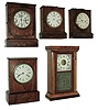 Clocks- 5 (Five): (1) Chauncey Jerome, New Haven,?, 30 hours, time and strike, brass spring movement shelf clock. Chauncey Jerome, New Haven, Conn., 8 days, brass spring marine movement timepiece. (3) Chauncey Jerome, New Haven, Conn., 30 hours, brass spring marine movement timepiece. (4) Chauncey Jerome, New Haven, Conn., 30 hours, time and strike, spring brass movement cottage clock. (5) Smith & Taylor, 105 John St., New York 30 hours, time and strike, brass spring movement shelf clock.