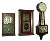 Clocks- 3 (Three): (1) Seth Thomas Clock Co., Thomaston, Conn., ÓBanjo No. 1Ò with spring driven, 8 days, timepiece movement in a mahogany case, c1924. (2) William S. Johnson, 16 Courtlandt St., NY, miniature Empire beveled mahogany case shelf clock with a fusee driven, 8 days, time and strike, movement, c1845. (3) Smith & Goodrich, Bristol, Conn. Empire style shelf clock with a 30 hours, time and strike, movement in a rosewood veneered case, c1850.