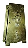 Clocks- 4 (Four) and a movement only: (1) English, 8 days, brass spring fusee regulator clock movement (only), c1900; (2) Aug. Schatz & Sohne, 8 days, time and shipÕs bell strike brass case wall clock, c1980; (3) English, 8 days, Time, brass spring fusee gallery timepiece, c1890; (4) English, 30 hours, balance escapement time (only) movement with music box. The picture depicts Parliament House, London, with the mechanism working the clock of Westminster (which strikes ÒBig BenÓ which is the name of the bell, not the clock), c1900. This example is a painted design a Masonite-type panel with applied mother-of-pearl. These pictures were sold as a souvenir to tourists. This is one is numbered: 4768. The small music box that ran off the strike train probably plays Westminster chimes; (5) Dutch, Startklok 30 hours, time, strike & alarm weight-driven hanging clock, often called a ÒtailÓ clock or Dutch Hood, c1830