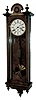 Lenzkirch, Germany, ÒEingewichtÓ, or one weight Vienna Regulator, model No. 28, with images shown in ÒVienna RegulatorsÓ by Dana Blackwell, page 56, and again in EverettÕs book on Lenzkirch, page 193 (a 2-wt), serial Nr, 221,449, (with first style trademark) Slender burled walnut case, Circa 1860.
