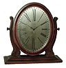 Clocks- 2 (Two) Waltham, c1925: (1), 8 days, walnut, time only, library clock; (2) round mahogany, 8 days, time only, gallery clock