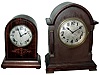 Clocks- 2 (Two), 8 days, Connecticut mantel clocks: Waterbury ÒChime Clock No. 501Ó mahogany Westminster chime; Gilbert ÒNo. 1109Ó, time and strike, inlaid cabinet clock; c1910
