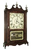 Bishop & Bradley, Watertown, Conn., 30 hours, time and strike, weight wood movement pillar & scroll shelf clock, c1825