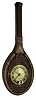Lux Clock Mfg. Co., Waterbury, Conn., tennis racquet, 30 hours, time only, novelty clock, c1925