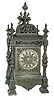 Ansonia Clock Co., New York, NY, ÒRegentÓ cast metal, 8 days, time and strike, mantel clock with ornate floral dial visible escapement, c1904