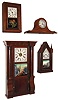 Clocks- 5 (Five): (1) Forestville Mfg. Co., (J.C. Brown), Bristol, Conn., 8 days, time and strike, weight fancy plate brass movement column & cornice shelf clock, c145. (2) Chauncey Jerome, New Haven, Conn., 8 days, time and strike, spring brass movement Sharp Gothic or steeple clock, c1850. (3) Seth Thomas Clock Co., Thomaston, Conn., ÓRound BandÒ, 8 days, time and strike, spring brass movement shelf clock, c1875. (4) E. Ingraham & Co., Bristol, Conn., 8 days, time and strike, spring brass movement tambour mantel clock, c1935. (5) Terhune & Edwards, New York, NY, 8 days, time and strike, spring driven, brass movement steeple style shelf clock, c1860
