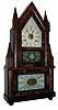 Birge & Fuller, Bristol, Conn., 30 hours, time and strike, wagon spring brass movement double steeple shelf clock, c1845