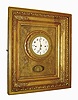 Austrian, Rahmenuhr, or picture frame clock, 2-day, time and Grand Sonnerie strike, spring driven movement with silk suspension in a gilded case with white enamel dial, c1840