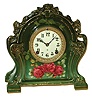 Ansonia Clock Co., New York, NY, ÓLa ChartresÒ porcelain Royal Bonn, 8 days, time and strike, mantel clock, c1904