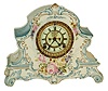 Ansonia Clock Co., New York, NY, ÓLa NordÒ porcelain Royal Bonn, 8 days, time and strike, mantel clock with visible escapement, c1904