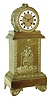 French cast brass drum head, 8 days, time and strike, thread suspension mantel clock, c1850