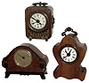 Clocks- 3 (Three) Lenzkirch German small wood case, 30 hours, alarm clocks, c1900