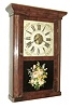 Wells Forbes, Bristol, NH shelf clock with a spring driven, 30 hours, time and strike, KirkÕs patent iron back plate movement in a mahogany veneer case. dated 1842.