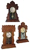 Clocks- 3 (Three) Connecticut Kitchen Mantel Clocks: (1) Ansonia Clock Co., Brooklyn, NY, ÒBeaverÓ model, 8 days, time & strike in a walnut case, c1900; (2) E. Ingraham Clock Co., Bristol, Conn., 8 days, time & strike in an oak case, c1915; (3) William L. Gilbert Clock Co., Winsted, Conn., 8 days, time & strike in an oak case, c1910;