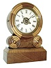 E. Ingraham & Co., Bristol, Conn., ÓGrecian MosaicÒ shelf clock in a walnut and tiger maple case with a spring driven, 30 hours, time and strike, movement, c1872.
