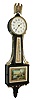 Waltham Clock Co., Waltham, Mass., ÒMiniature Willard banjoÓ, 8 days, time only, spring driven movement with lever escapement in mahogany case with reverse painted tablets and painted metal dial, c1930