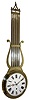 French mystery clock, ÒLa BalancelleÓ double dialed shop window regulator 8 days, time only, spring driven movement in nickel plated and brass grid iron pendulum form case with two white enamel dials, one with sweep seconds and the other without and signed ÒMOREL A MORBIER, c1850
