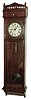 Waterbury Clock Co., Waterbury, Conn., jewelerÕs regulator wall clock, 8 days, time only, brass, weight driven, Waterbury No. 120 movement in an oak case with a painted metal dial, c1900