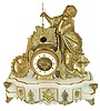 French, for J.W. Benson, London, gilt spelter and alabaster, 8 days, time and strike, mantel clock with conical pendulum, c1890