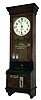 International Time Recording Co., Endicott, NY (Became IBM in 1924) plug-in electric employee card-stamp time clock in wall-mounted oak case, ÒRebuilt by Interboro Time Clock Co., New York CityÓ, c1920