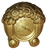 French cast brass Art Nouveau-style mantel clock, Marti ÓMedaille DÕOr Paris 1900Ò, 8 days, time and strike, rear-wind movement with vertical cylinder-escapement balance platform, c1905