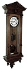 Lenzkirch, Germany, Vienna Regulator wall clock in the Alt Deutsche style, 8 days, time and strike, weight driven movement marked with Lenzkirch hallmark in an oak case with applied carvings, flat reeded columns flanking door, a pediment top, white enamel dial, serial number 1160521, c1897