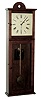 Joseph E. Brown, Sudbury, Mass., reproduction Shaker-style wall clock, after Isaac Newton Youngs of Mt. Lebanon, NY, 8 days, time only, weight driven, banjo type movement in a cherry case with painted metal dial, serial number 1, c2008